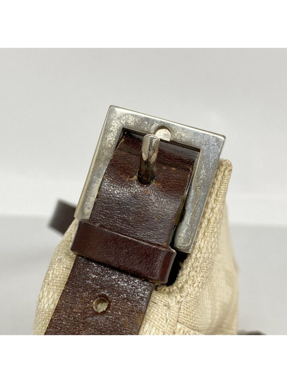 Fendi Shoulder Bag Zucca Canvas Beige Silver - Picture 9 of 10